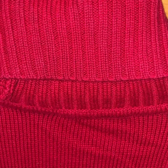 AUTHENTIC RALPH LAUREN CLASSIC RED BUTTON DOWN SWEATER SZ L - Picture 10 of 13